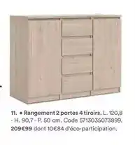 BUT Rangement 2 portes 4 tiroirs offre