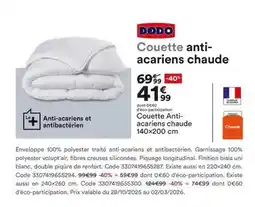 BUT Dodo - couette anti-acariens chaude 140x200 cm offre