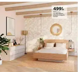 BUT Lit 140x190cm chevets intégrés dorran offre