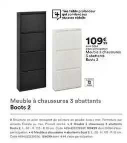 BUT Meuble à chaussures 3 abattants boots 2 offre