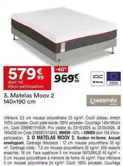 BUT Matelas moov 2 140x190 cm offre