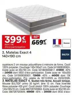 BUT Bultex - matelas exact 4 140x190 cm offre