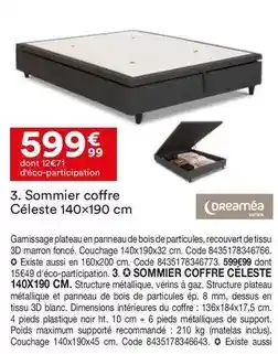 BUT Sommier coffre céléste 140x190 cm offre