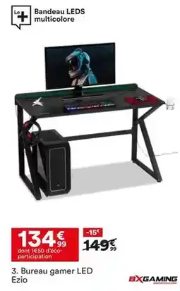 BUT Bureau gamer led ezio offre