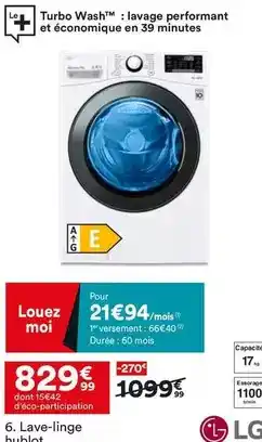 BUT Lg - lave-linge offre
