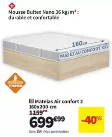 Conforama Bultex - matelas air confort 2 160x200 cm offre