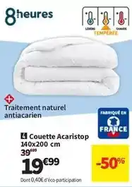 Conforama Couette acaristop 140x200 cm offre