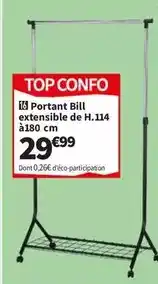 Conforama Portant bill extensible de h. 114 offre