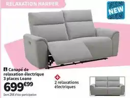 Conforama Harper - canapé de relaxation électrique 3 places loane offre