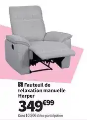 Conforama Harper - fauteuil de relaxation manuelle offre