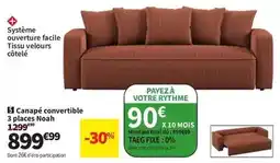 Conforama Facile - canapé convertible 3 places noah offre