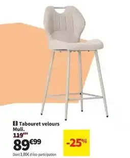 Conforama Tabouret velours offre