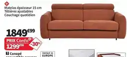 Conforama Matelas epaisseur 15 cm tetieres ajustables couchage quotidien offre