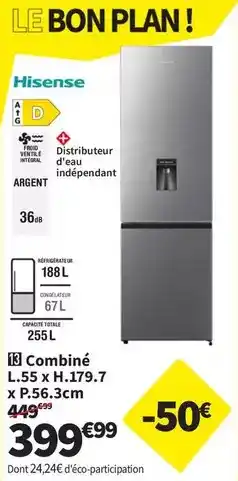 Conforama Hisense - combiné l.55 x h.179.7 offre