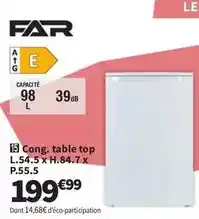 Conforama Far - cong. table top l.54.5 x h.84.7 x p.55.5 offre