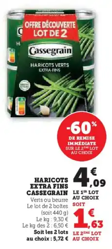 U Express Haricots extra fins cassegrain offre