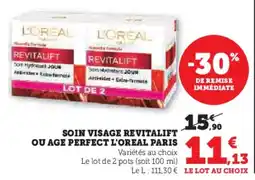 U Express Soin visage revitalift ou age perfect l'oreal paris offre