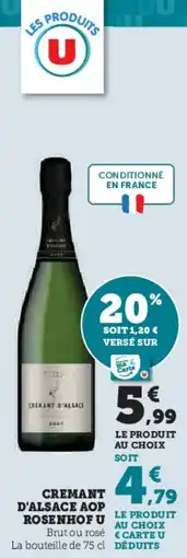 U Express Cremant d'alsace aop rosenhof u offre