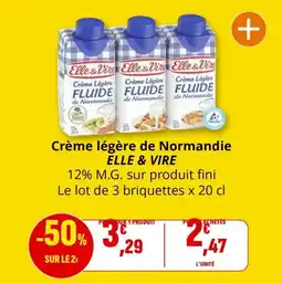 Coccimarket Crème légère de normandie elle & vire offre