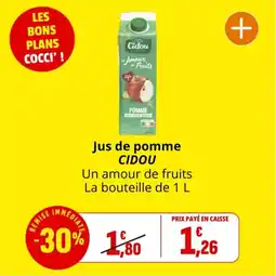 Coccinelle Express Jus de pomme cidou offre