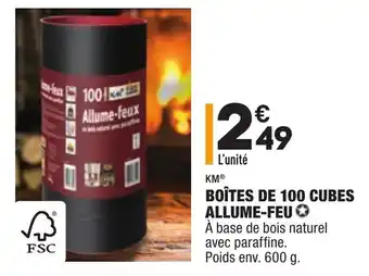 ALDI Boîtes de 100 cubes allume-feu offre
