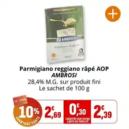 Coccinelle Express Parmigiano reggiano râpé aop ambrosi offre
