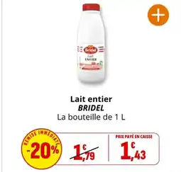 Coccinelle Express Lait entier bridel offre