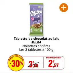 Coccinelle Express Tablette de chocolat au lait milka offre