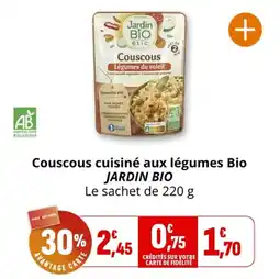Coccinelle Express Couscous cuisiné aux légumes bio jardin bio offre