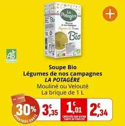 Coccinelle Express Soupe bio légumes de nos campagnes la potagère offre