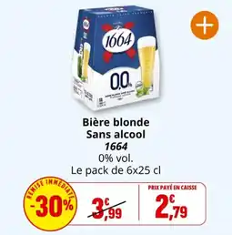 Coccinelle Express Bière blonde sans alcool 1664 offre
