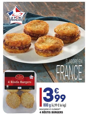 ALDI 4 Röstis burgers offre