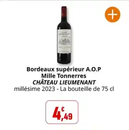 Coccinelle Express Bordeaux supérieur a.o.p mille tonnerres château lieumenant offre