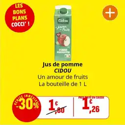 Coccinelle Supermarché Jus de pomme cidou offre