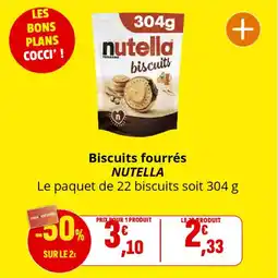Coccinelle Supermarché Biscuits fourrés nutella offre