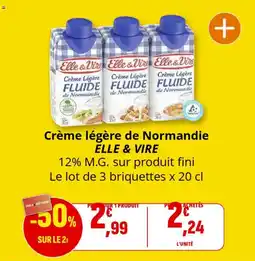 Coccinelle Supermarché Crème légère de normandie elle & vire offre