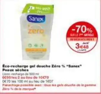 Monoprix Éco-recharge gel douche zéro % offre