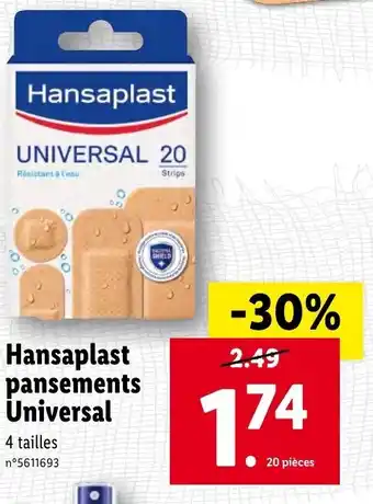 Lidl Hansaplast pansements universel offre