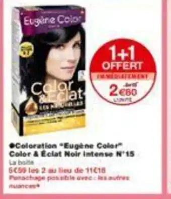 Monoprix Coloration "eugène color' color & eclat noir intense N 15 offre
