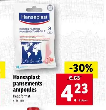 Lidl Hansaplast pansements ampoules offre