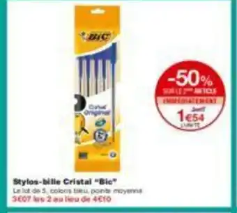 Monoprix Stylos-bille cristal "bio" offre