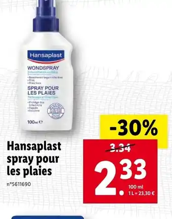Lidl Hansaplast spray pour les plaies offre