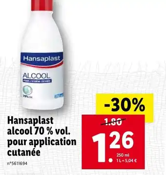 Hansaplast alcool 70% vol pour application cutanee