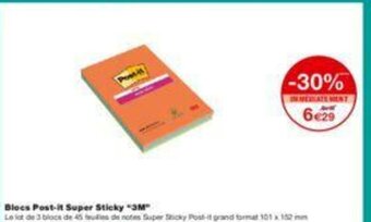 Monoprix Blocs post-it super sticky offre