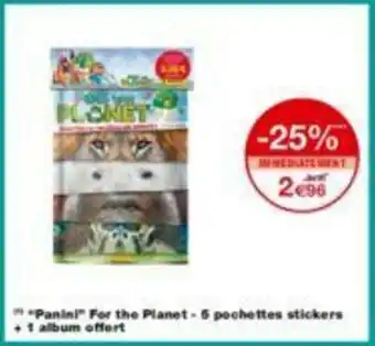 Monoprix "Panini" for the planet - 5 pochettes stickers + 1 album offert offre