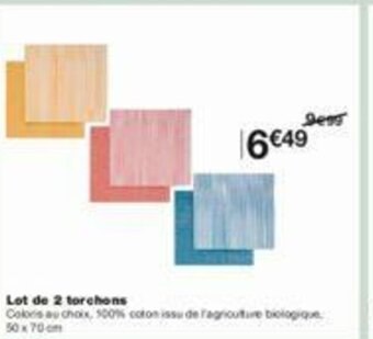 Monoprix Lot de 2 torchons offre