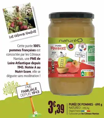 naturéO Purée de pommes offre