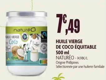 Huile vierge de coco équitable