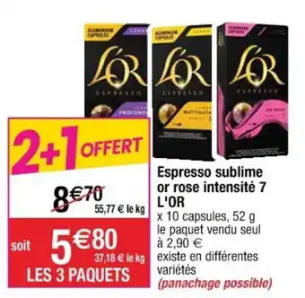 Cora x Carrefour Espresso sublime or rose intensité 7 L'Or offre