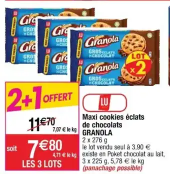 Cora x Carrefour Maxi cookies éclats de chocolats offre